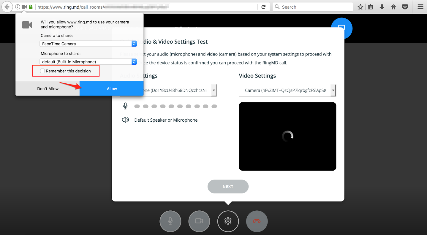 Guardia Cargado Persuasión Browser settings for enabling webcam and microphone (Mozilla Firefox) –  RingMD